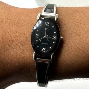 Silver & Black Watch